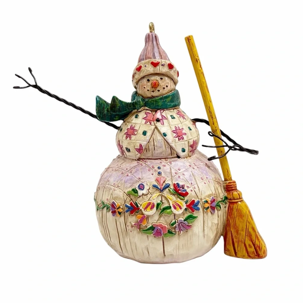 Jim Shore | Vintage Winter's Warmth Snowman Ornament